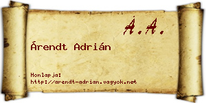 Árendt Adrián névjegykártya